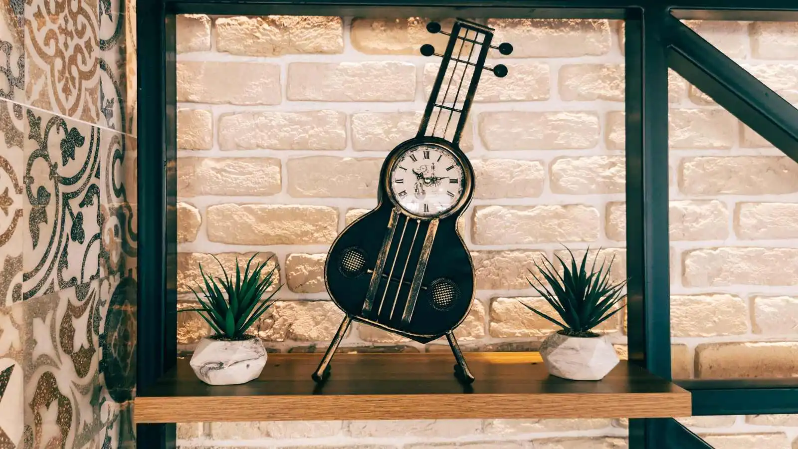 Guitar with a clock
